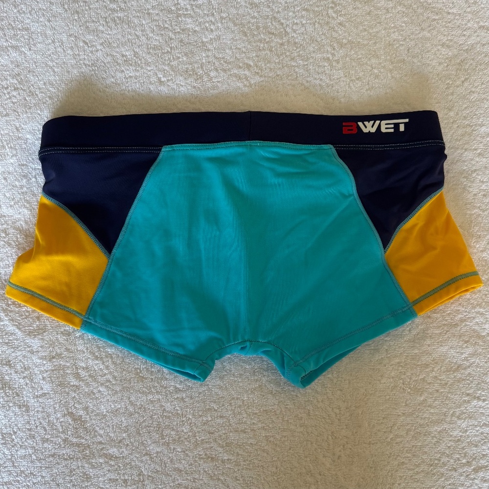 ☀️ Stylish Contrast! BWET Swim Trunk - Light Blue & Yellow - Small ☀️ - Picture 4 of 4